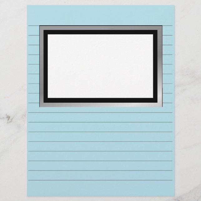 Papel de carta com Linhas e Caixa de Imagem (Frente)
