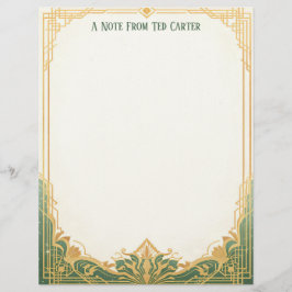Papel de carta com moldura Art Deco e motivos de l