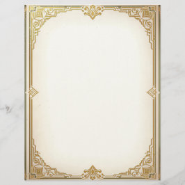 Papel de Carta com Moldura em Estilo Art Déco