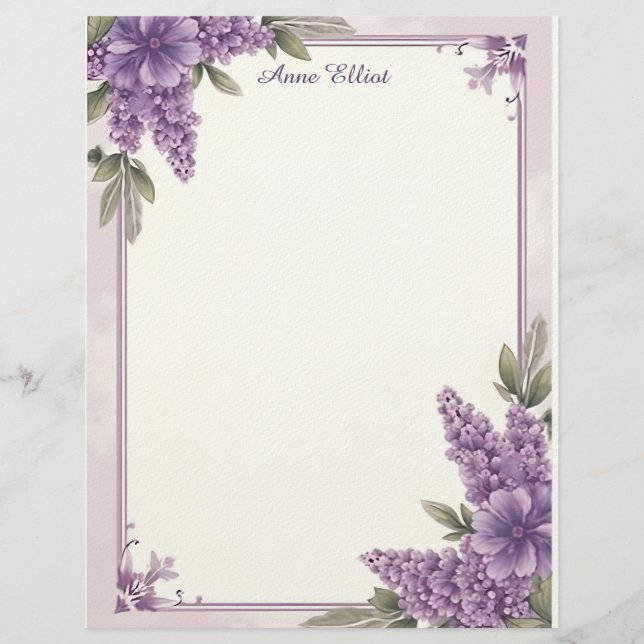 Papel de carta da Estação Cantos de Flor Roxa (Frente)