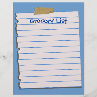 Papel de Carta da Grocery List