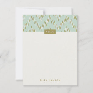 Papel de carta Dashing Boho Ikat Zig Zag - Verde