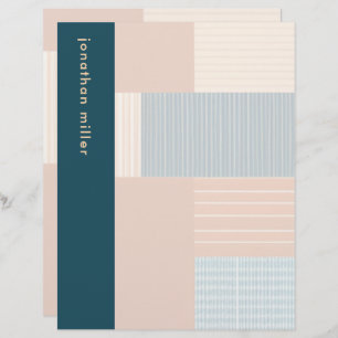 Papel de Carta de Arte Moderna Personalizado Monog