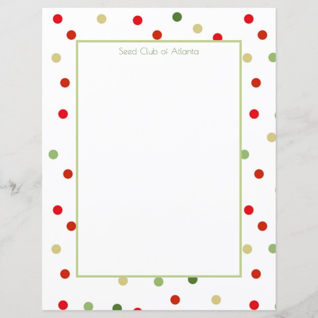 Papel de Carta de bolinhas (Frente)