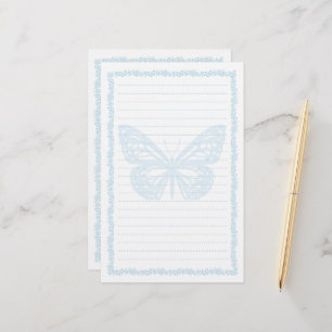 Papel de Carta de Borboleta Azul