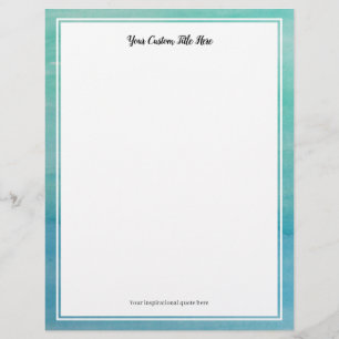 Papel de carta de casamento azul Aqua