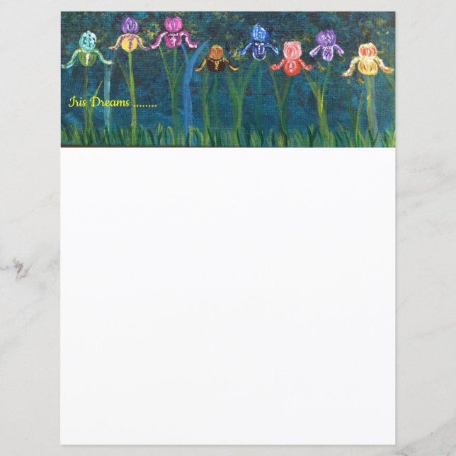 Papel de carta de flores íris (Frente)