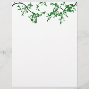 Papel de Carta de Fronteira de Folhas Verde bonito