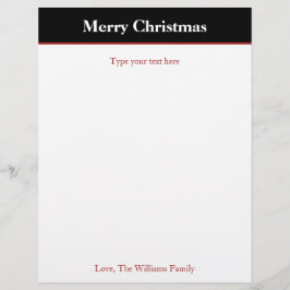 Papel de carta de Natal Preto Personalizado