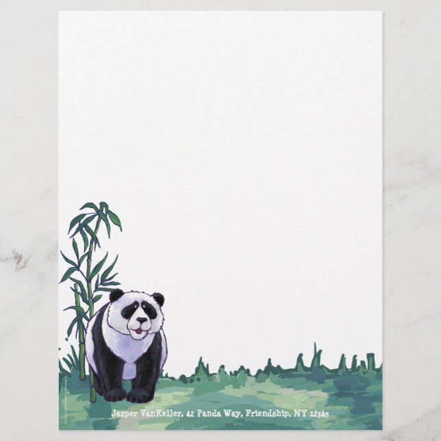 Papel de Carta de Panda Bear (Frente)