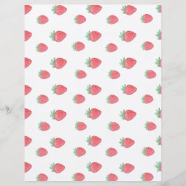 Papel de carta de Papel Padrão de Morango Vintage