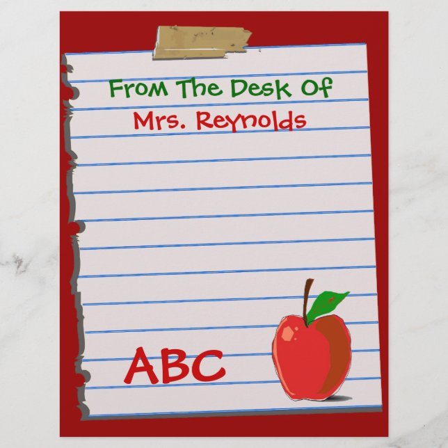 Papel de Carta de Professores (Frente)