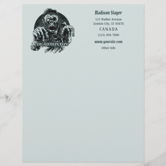Papel de carta DEADMONTON de texto personalizado (Frente)