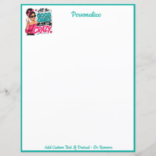 Papel de Carta Design Retro Pop Art Garota Louca
