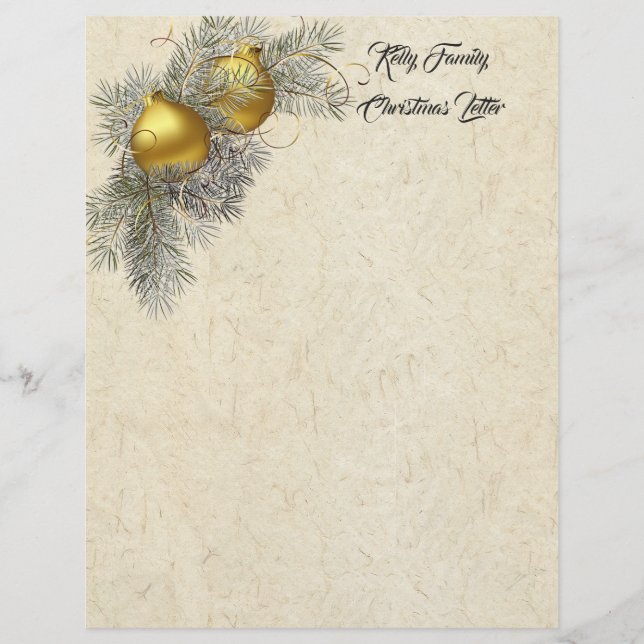 Papel de carta do cabeçalho da letra do Natal da (Frente)