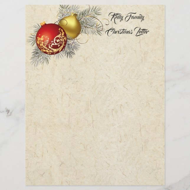 Papel de carta do cabeçalho da letra do Natal da (Frente)