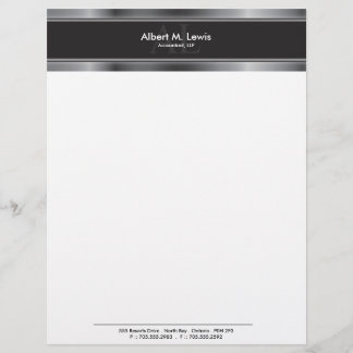 Papel de carta do cabeçalho - metal de prata