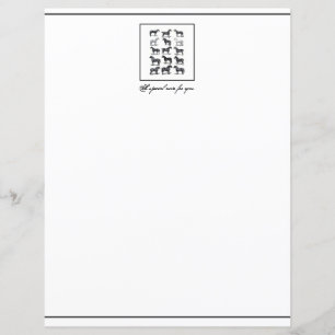 Papel de carta do cavalo preto e branco