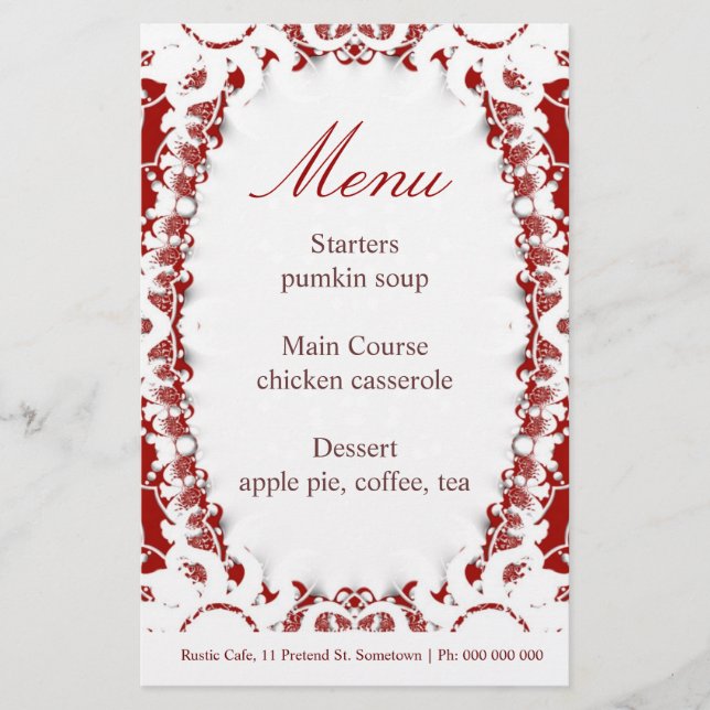 Papel de Carta do Menu Red Intrika (Frente)
