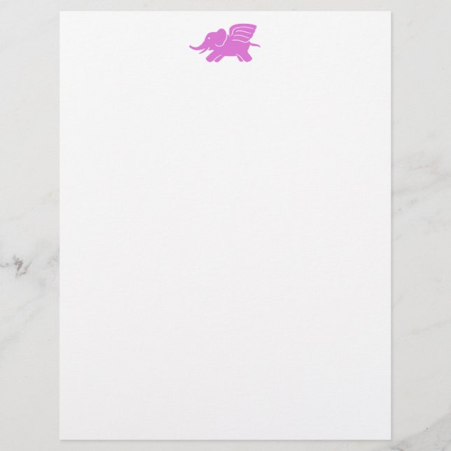Papel de carta elefante rosa (Frente)