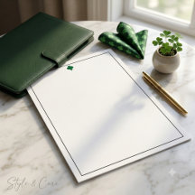 Papel de Carta Elegante Trevo de Quatro Folhas