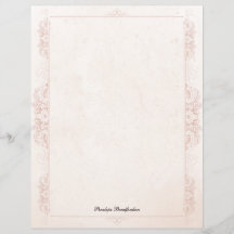 Papel de Carta Elegante Vitoriano Antigo com Nome
