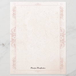 Papel de Carta Elegante Vitoriano Antigo com Nome