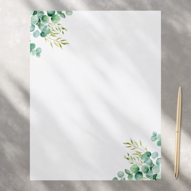 Papel de Carta Eucalyptus Greenery (Criador carregado)