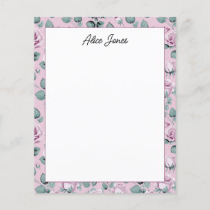 Papel de Carta Floral de Script de Lavanda bonito