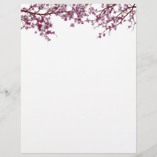 Papel de Carta Floral em Árvore Brilhante