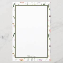 Papel de Carta Floral Personalizado