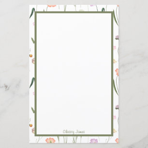 Papel de Carta Floral Personalizado