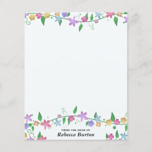 Papel de Carta Floral Personalizado Da Mesa