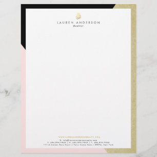 Papel de carta Letterhead do Agente de Realtor Ele