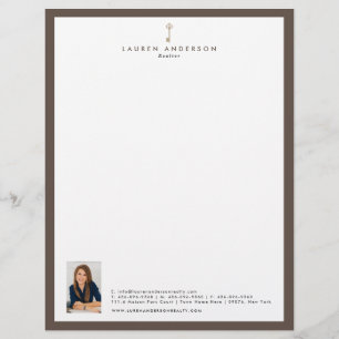 Papel de carta Letterhead do Agente de Realtor Ele