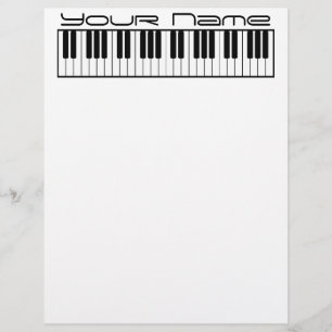 Papel de carta Letterhead do Teclado Piano