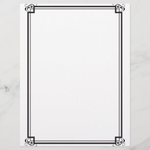 Papel de carta Limite preto simples