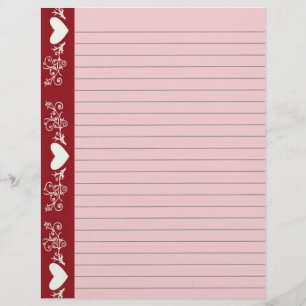 Papel de Carta Lined Hearts