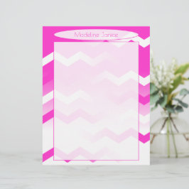 Papel de carta Magenta e Chevron Branca para Impre