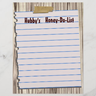 Papel de Carta Mel-Do-Lista de Hubby