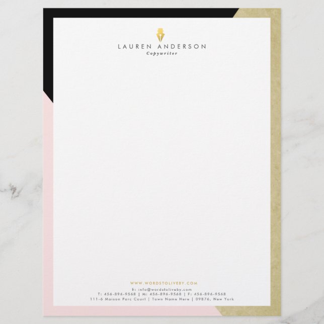 Papel de carta Moderno Elegante Letterhead do Auto (Frente)