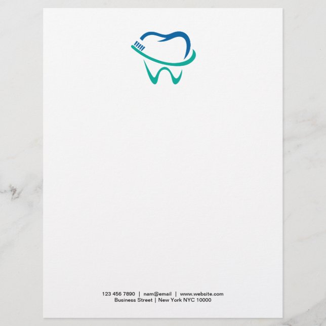 Papel de carta para empresas com logotipo dentário (Frente)