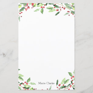 Papel de carta personalizado azevinho das