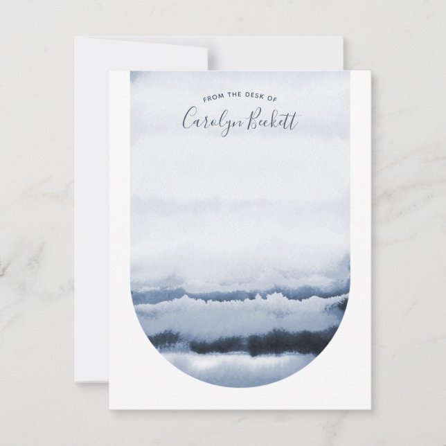 Papel de Carta Personalizado Boho Watercolor - Azu (Frente)