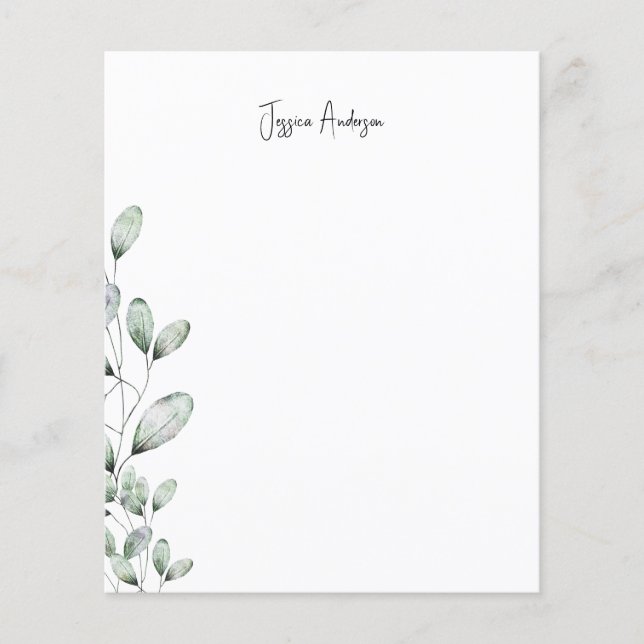 Papel de Carta Personalizado com Nome Moderno da F (Frente)