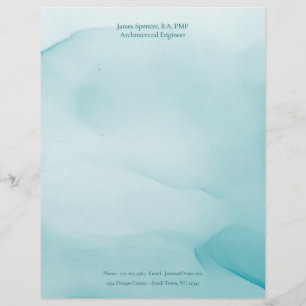 Papel de Carta Personalizado Design de Tinta Azul 