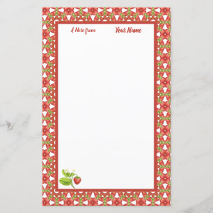 Papel de Carta Personalizado do Strawberry Delight