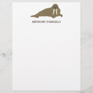 Papel de carta Personalizado Gráfico Walrus