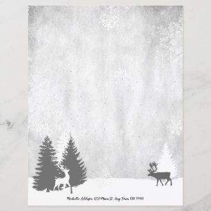 Papel de Carta Personalizado na Paisagem de Natal