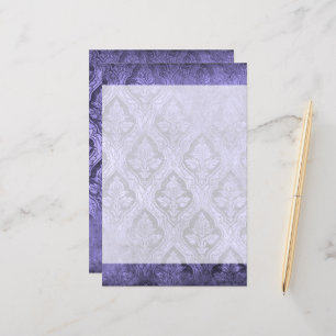 Papel de Carta Personalizado Vintage Floral - Roxo
